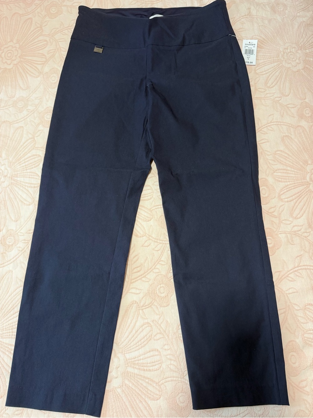Innovate Women’s Tummy Flattening Cropped Stretch Straight-Leg Pull-On Pants